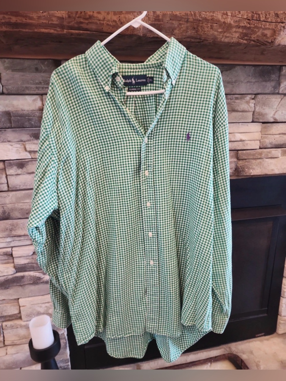 like New-Xl Mens Ralph Lauren Green Gingham Button-Down Shirt